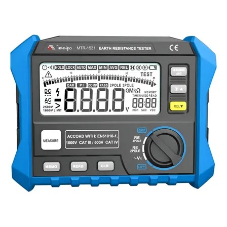 Imagem do Terrometro Digital Minipa Mtr 1531 2 Polos 3 Polos Medidor Aterramento