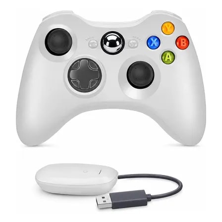 Imagem do Controle Sem Fio Usb Para Xbox 360 E Pc Gamer Com Vibracao Branco