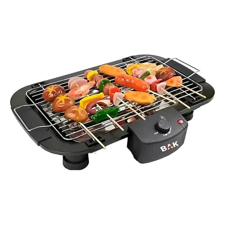 Imagem do Churrasqueira Eletrica Sem Fumaca Bak Bbq 127 Preto 110v 1500w Portatil 127v