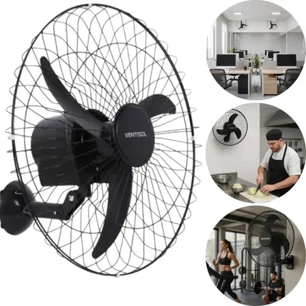 Imagem do Ventilador Parede Ventisol 200w Bivolt 60cm 3 Pas Comercial 60 Cm Preto 127 220v Plastico 3