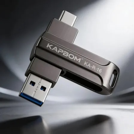 Imagem do Pen Drive 16gb Otg Tipo C Usb 3 0 Metalico Alta Velocidade Chumbo Kapbom