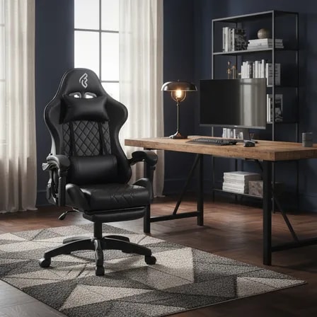 Imagem do Cadeira Gamer Escritorio Giratoria Reclinavel Preta Vermelha Preto