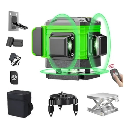 Imagem do Nivel Laser 3d 12 Linhas Verde Kit Recarregavel Profissiona