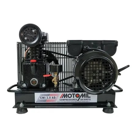 Imagem do Compressor De Ar Motomil Cmi 3 0ad 1hp 85l Min Bivolt Preto 127 220v 60 Hz Monofasica