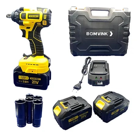 Imagem do Chave De Impacto Parafusadeira 2 Baterias Bomder 9966 Cor Amarelo Frequencia 50 Hz 60 Hz 127 220v