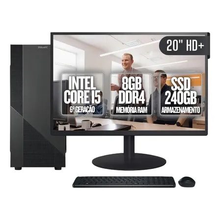 Imagem do Pc Completo Bluepc Task I5 6 8gb Ddr4 Ssd 240gb Monitor 20 8 Gb