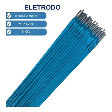 Imagem do Eletrodo E6013 Solda Serralheiro Revestido Azul 2 5mm 1 Kg Azul