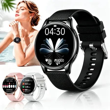 Imagem do Relogio Smartwatch Feminino Chamadas Bluetooth Amoled A Prova D Agua Ip68 Monitor De Frequencia Cardiaca Spo2 Sono 70 Modo Esportivo Chamadas Bluetooth Avisos De Notificacao Pulseira Removivel Redon