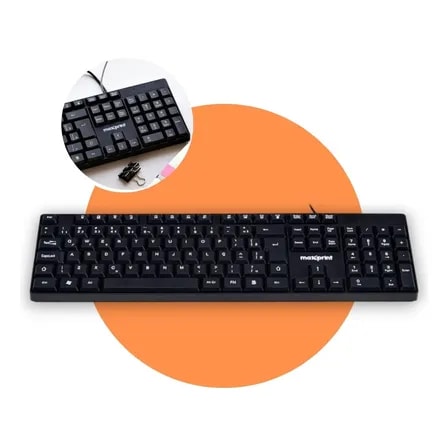 Imagem do Teclado Fio Usb Abnt2 Preto Maxprint Officeeasy Computador Preto Portugues Brasil