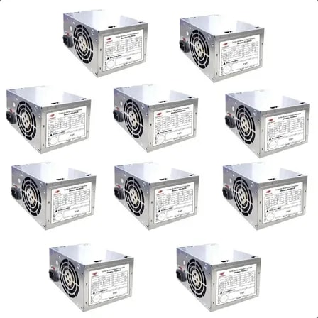 Imagem do Fonte Atx 200w Real Caixa Com 10 Unidades Sem Cabo Forca Prateado