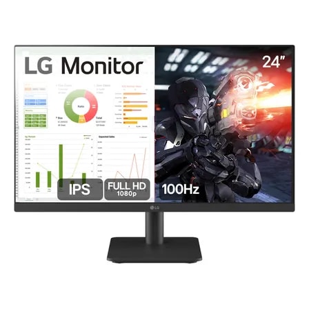 Imagem do Monitor Pc Gamer Lg 24 Ips Full Hd 100hz Hdmi 24ms500 B