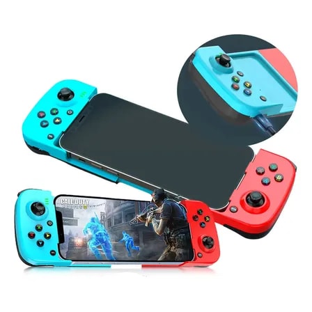 Imagem do Controlador Gamepad Sem Fio Para Celular Android Ios Jogos Azul E Vermelho