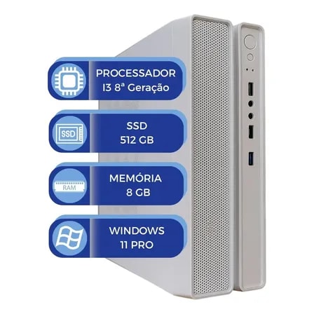 Imagem do Computador Multipc Slim Br I3 8 Geracao 8gb Ssd 512gb Win11 512 Gb 8 Gb Integrada