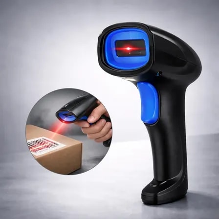 Imagem do Leitor Sem Fio Codigo De Barras Usb Bar Code Scanner Laser Preto Usb