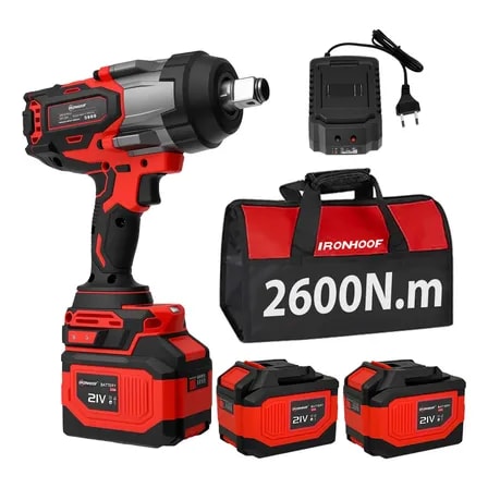 Imagem do 2600nm Chave De Impacto Bateria Parafusadeira Profissional Vermelho 110 127 220v 50hz 60hz