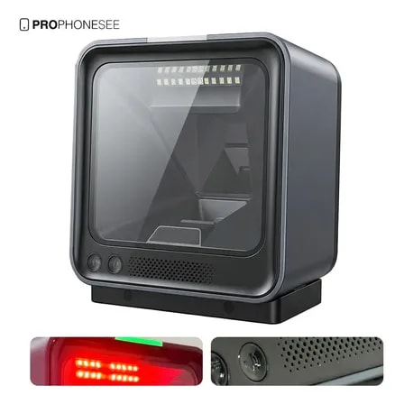 Imagem do Scanner Leitor De Mesa Fixo Automatico Com Fio Usb Para Caixa De Supermercado Le Codigo De Barras Qr Code Boleto Bancario Nota Fiscal Danfe Ean Mercado Pra Pc Notebook Desktop Computador Pro Phone See