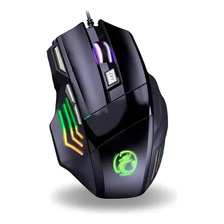 Imagem do Mouse Gamer Para Jogo 3 200 Dpi Optico Com Led Rgb Usb Exbom Cor 3200dpi 7 Botoes