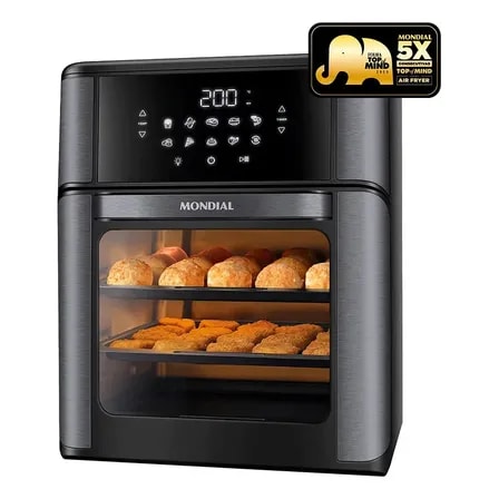 Imagem do Fritadeira Eletrica Afon 12l Bg Forno Oven 12 Litros Preto Mondial 127v