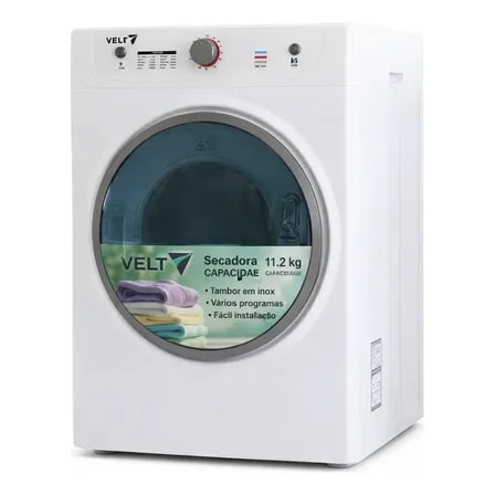 Imagem do Secadora De Roupas Velt 11 2kg Mecanica Tambor Inox Branco 127v