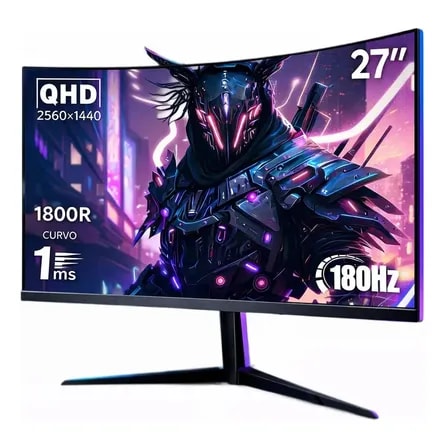Imagem do Monitor Gamer Curvo 27 Qhd 180hz Ips 1ms Setup Gamer Preto 127 220v