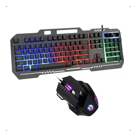 Imagem do Combo Gamer Aportex Teclado Usb Iluminado Mouse Led Rgb Preto