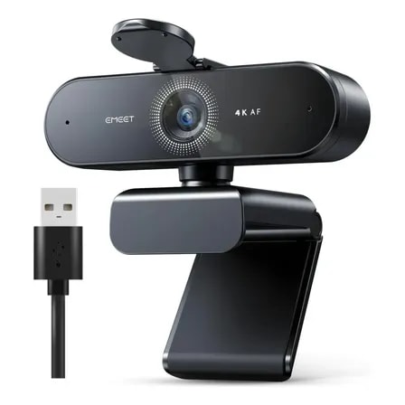 Imagem do Emeet Nova 4k Webcam 1080p 60fps Camera Para Pc Streaming Microfone Kit Viedeo Conferencia Foco Automatico Preto