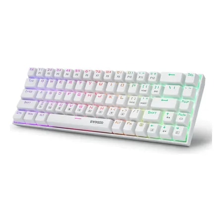 Imagem do Teclado Mecanico E Yooso Z 686 Compacto Abnt2 65 Rgb Silenc Branco Ingles Us