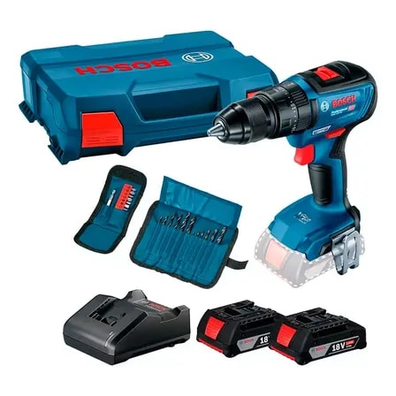 Imagem do Parafusadeira Furadeira Gsb18v 50 2 Bateria Kit Cor Azul Frequencia 60hz Bosch 127 220v