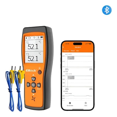 Imagem do Termometro Digital Termopar Sensor Tipo K Bluetooth Elitech