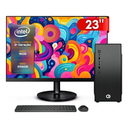 Imagem do Computador Completo 2eletro Fast Intel Core I5 16gb Ram Ssd 256gb Bivolt Monitor 23 Full Hd Cd2e 0131fa 256 Gb 16 Gb Intel Hd Graphics