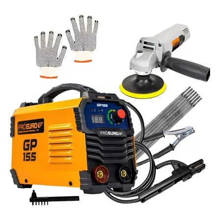 Imagem do Kit De Solda Inversora Gp 155a Acessorios Pro Euro Laranja 127v