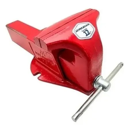 Imagem do Torno De Bancada Metalcava N8 Ferro Fundido Nodular Abertura 204mm Vermelho