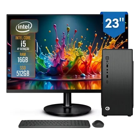 Imagem do Computador Completo 2eletro Top Intel Core I5 16gb Ram Ssd 512gb Bivolt Monitor 23 Full Hd Cd2e 0132to 512 Gb 16 Gb Intel Hd Graphics