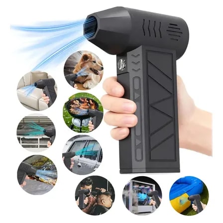 Imagem do Mini Soprador Portatil Usb Com 3 Potencias Ventilador Turbo Jato E Aspirador Para Limpeza Preto 5v