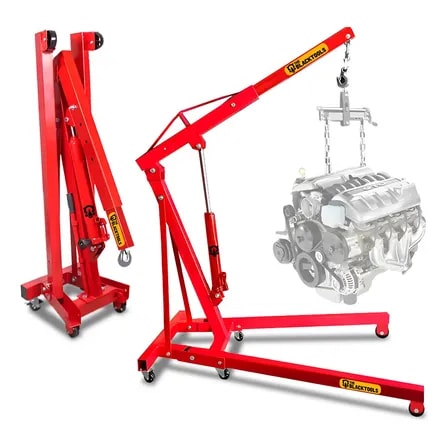 Imagem do Guincho Hidraulico Dobravel 1 Ton Com Prolongador Com Rodas De Ferro Tipo Girafa Cor Vermelha Tgh500 The Black Tools Vermelho