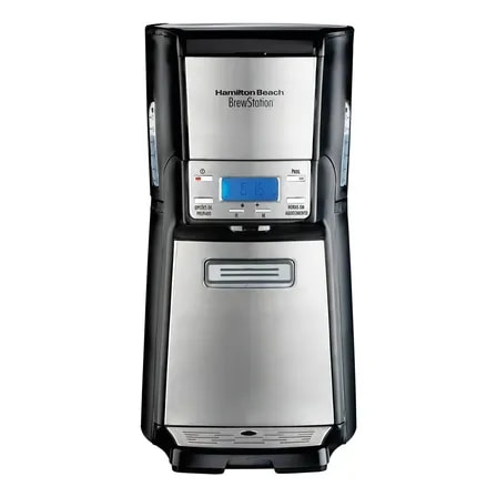 Imagem do Cafeteira Eletrica Americana Brewstation Elite Hamilton Beach Preta Inox 35 Xicaras Preparo Personalizavel Relogio 127v Preto Prateado