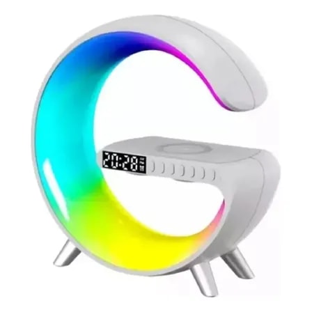 Imagem do Caixa De Som G Bluetooth Carrega Por Inducao Com Relogio Cor Branco 127 220v