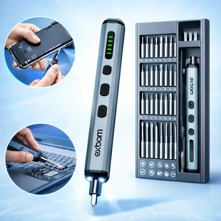 Imagem do Mini Parafusadeira Chave Fenda Eletrica De Precisao 68 Em 1 Cinza Escuro 127 220v 50hz 60hz