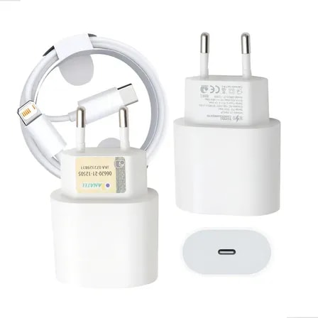 Imagem do Carregador Turbo Compativel Com Iphone 8 Plus X Xr 11 12 13 14 Pro Max Ipad Ipod Bilt Tipo C Para Light Cor Branco