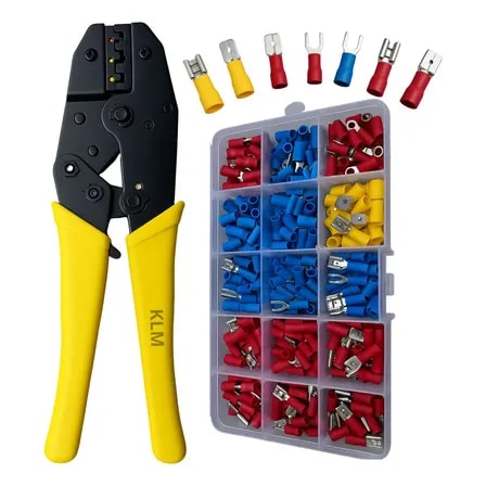 Imagem do Klm Kit Alicate Crimpar Prensar Conectores Terminais Olhal Garfo Isolado