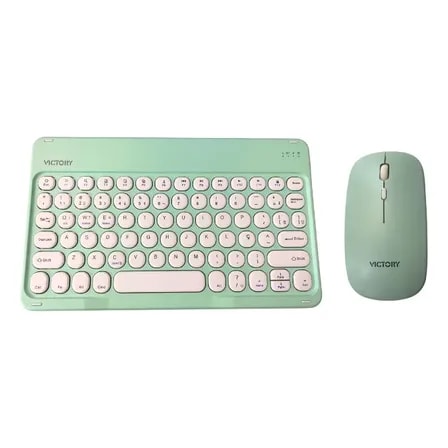 Imagem do Teclado E Mouse Bluetooth Universal Android E Ios Verde Verde