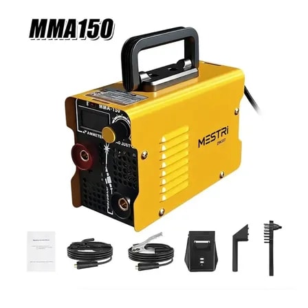Imagem do Maquina Inversora De Solda Portatil Mma Eletrodo 150a Display Digital Monitoramento Preciso Da Corrente De Soldagem Bivolt 127v 220v Amarelo 127 220v