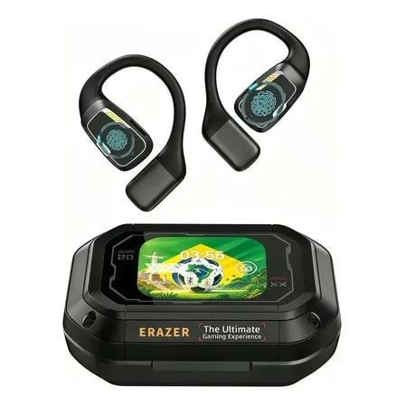 Imagem do Lenovo Fone De Ouvido Bluetooth Sem Fio Erazer Xp6 Esportivo Com Bateria Longa Duracao Com Tela Lcd Tradutor Ai Preto