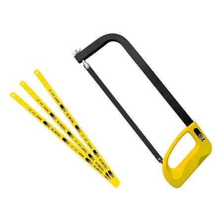Imagem do Arco De Serra Fixo 12 Pol 3 Laminas Bimetal 24d Oz Amarelo
