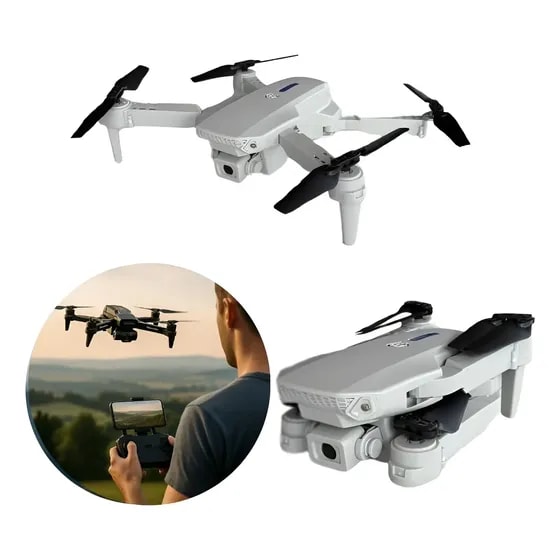 Imagem do Drone Mini Pro Camera 4k Gps 2 Baterias E Sensores Completo Drone Com 2 Baterias Cinza