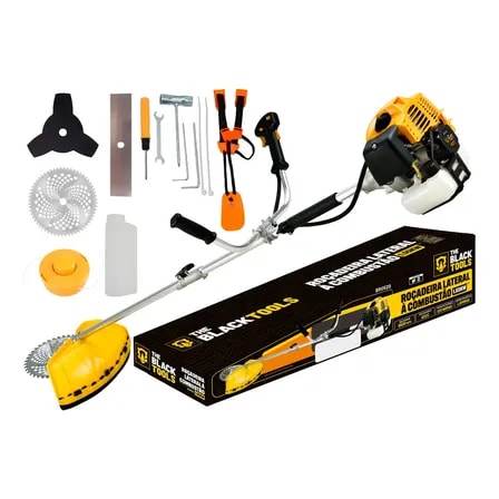 Imagem do Rocadeira Lateral A Gasolina 4 Em 1 52cc Capacidade De 1200ml 9500 Rpm Com Acessorios The Black Tools