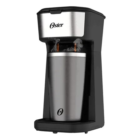 Imagem do Cafeteira Eletrica 2day Inox 2 Em 1 Com Copo Termico Ocaf200 Oster Preto Inox 220v