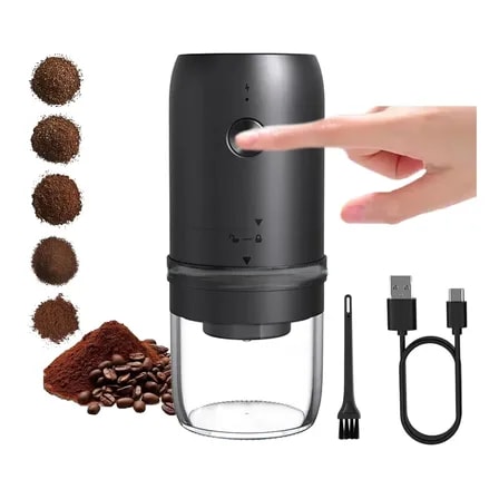 Imagem do Moedores De Cafe Eletrico Portatil Ajustavel Automatico 5v Preto