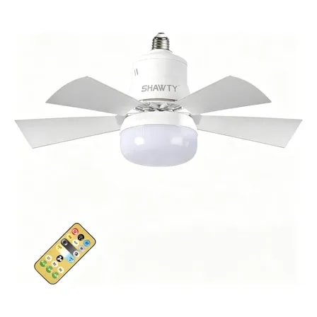 Imagem do Shawty Ventilador De Teto Com Luz Led E27 E Controle Remoto 40 Cm Branco 127 220v Plastico 5