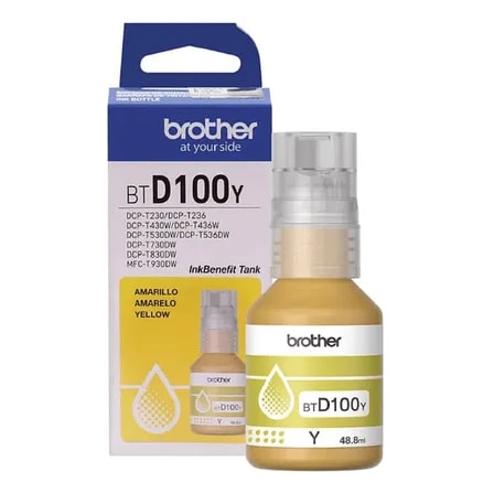 Imagem do Tinta Amarela Ultra Rendimento Brother Btd100y Inkbenefit Tank Series Amarelo